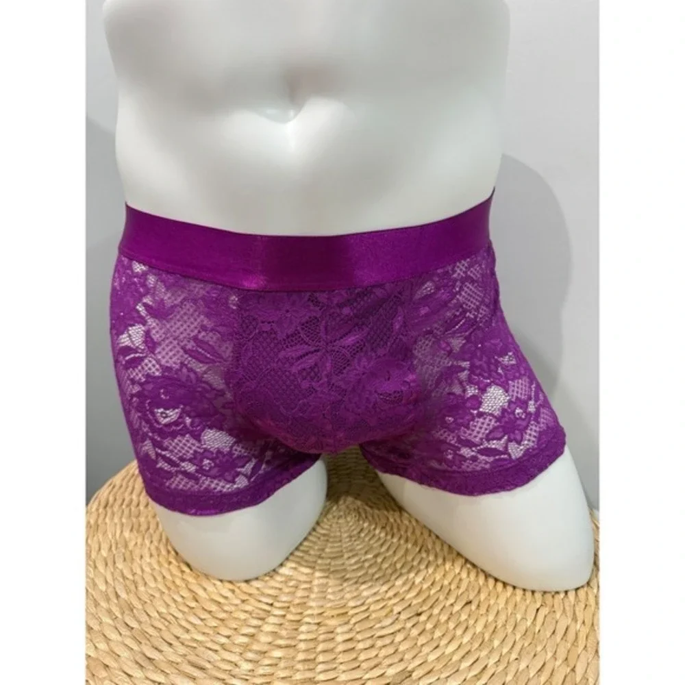 Cosabella Never Say Never Lace Classic Trunk Boxer Brief Swiss Beet size S
